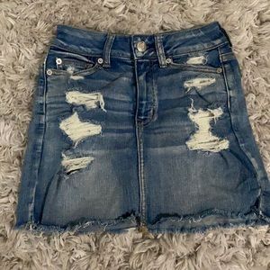 AE Jean Ripped Skirt